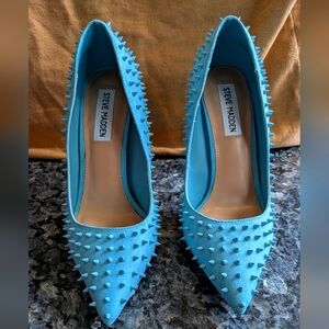 Steve Madden Turquoise Spike Pointed-Toe Heels